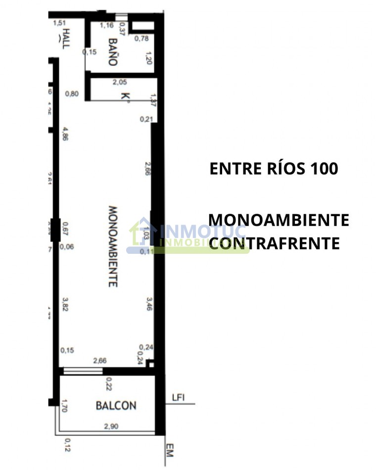 NUEVO A ESTRENAR MONOAMBIENTE AMPLIO CON BALCON - ENTRE RIOS AL 100 - APTO CREDITO (Posibilidad de cochera)